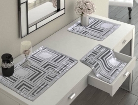Centrini tris 3 pezzi Fantasia Moderna Elegante Made in Ital