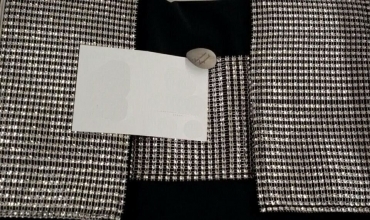 Tris centrini in velluto con fascia strass tinta unita elega