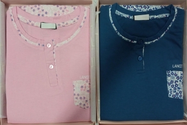 Pigiama Estivo Primaverile Donna Cotone Fantasia Manica Lung