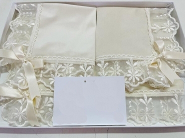 Centrini Tris in Velluto Pizzo Organza Eleganti Vari Colori 