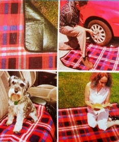 Plaid Pile 120x150cm con manico Retro Idrorepellente Bordeau