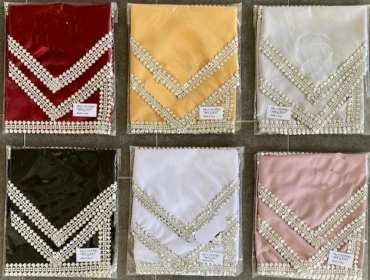 Tris Centri 3 pz Raso con Bordo Strass Elegante Versatili Ti