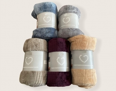 Plaid Morbido Caldo Pile Qualita' Coral Raffinato Tinta Unit