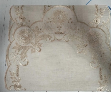 Centrotavola Runner Copritavolo Puro Lino Intaglio Beige 40x