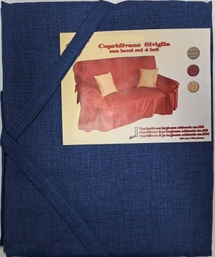 Copridivano Copripoltrona Tinta Unita 2/3/4 Posti con Lacci 