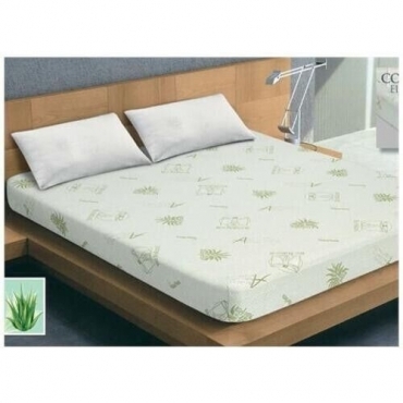 Coprimaterasso Aloe vera con elastico e angolo tessuto jacqu