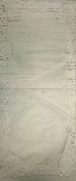Runner Centrotavola Striscia in Lino Ricamo  Burano cm 30x68