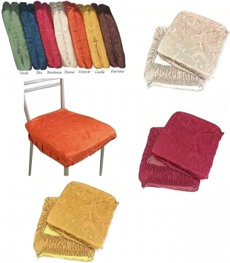 Coprisedia Coppia Cuscino Imbottito Tessuto Jacquard Elastic