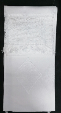 Tendine Dietro Vetro Misto Lino Ricamate Bianca Ecru' Filet