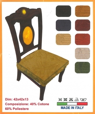 Coprisedia Coppia Cuscino Imbottito Tessuto Jacquard Elastic