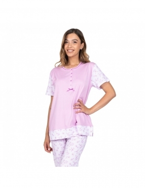 Pigiama Donna Cotone Estivo Pantaloncino Pantalone Lungo Pol