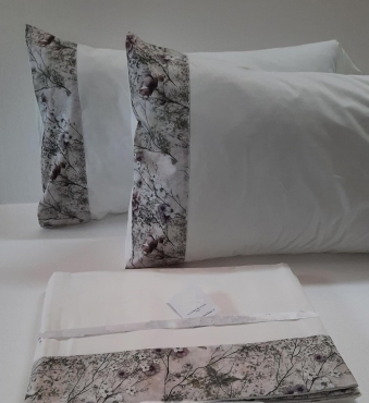 Completo Lenzuola Matrimoniale Puro Cotone 100% Elegante Gri